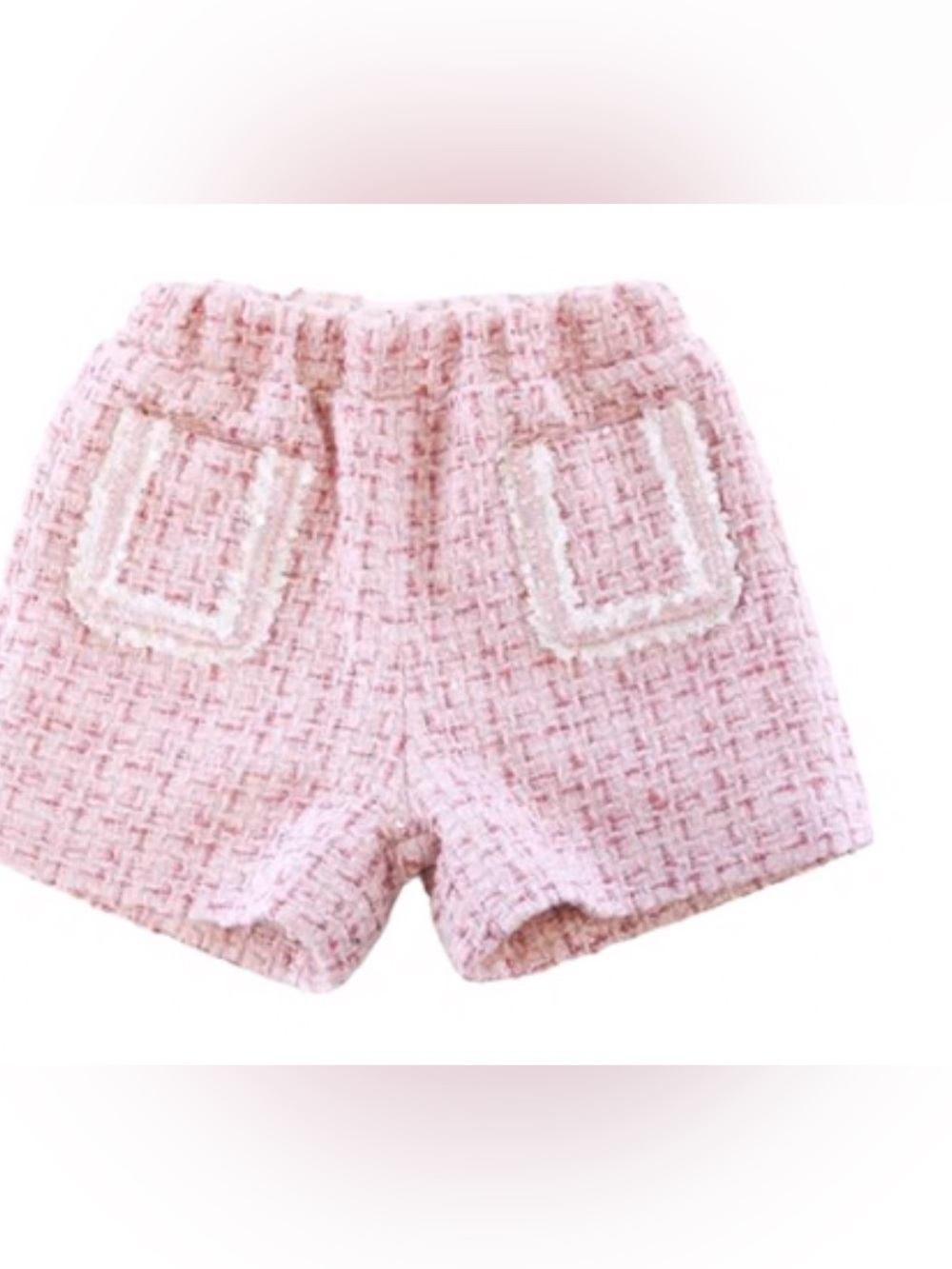 NWT Doe A Dear Toddler Pink Sequin Trim Tweed Dress Shorts - Size 3T